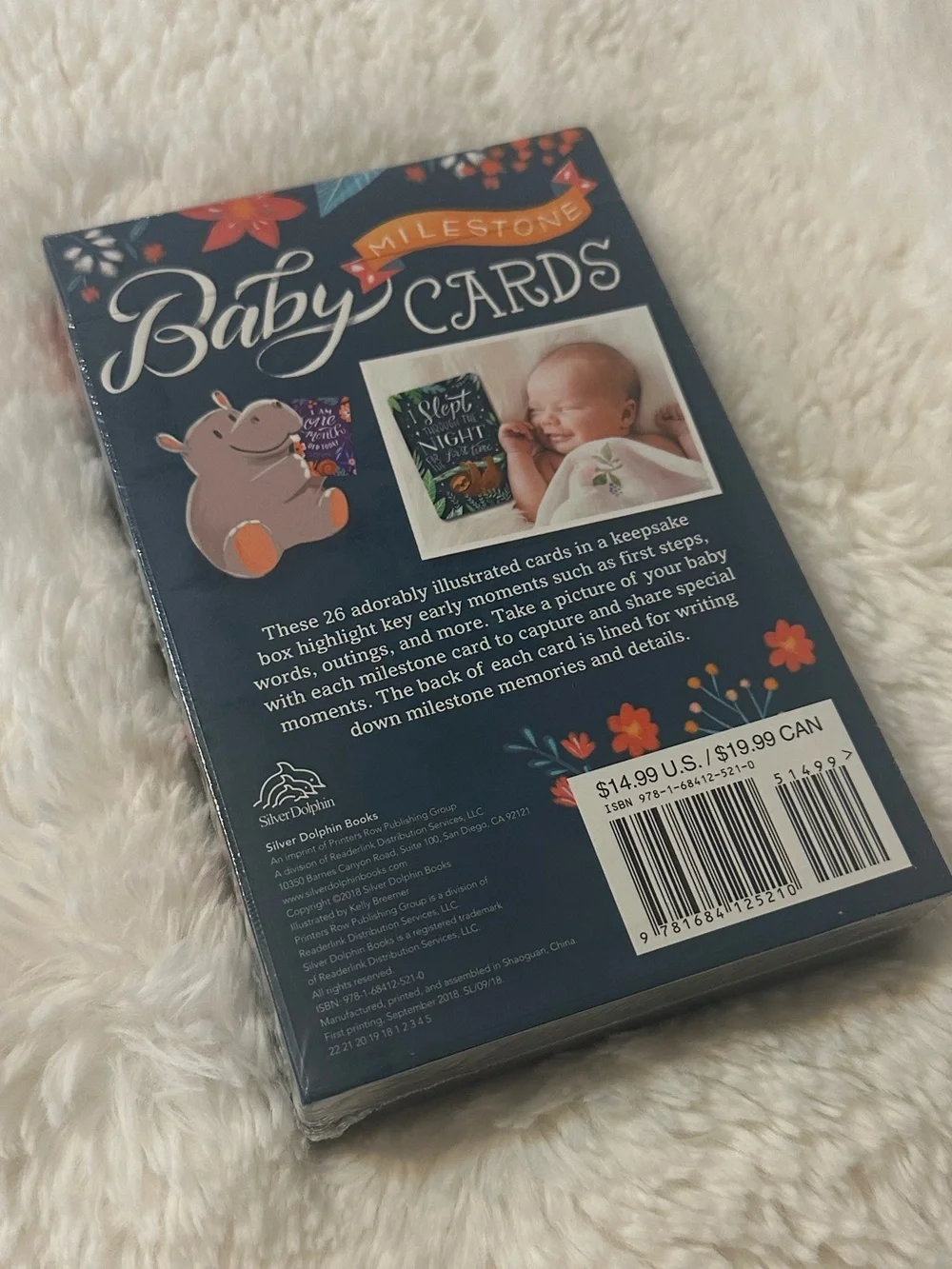 Baby Milestone Cards New Sealed 26 Photo Cards Woodland Animals Silver Dolphin